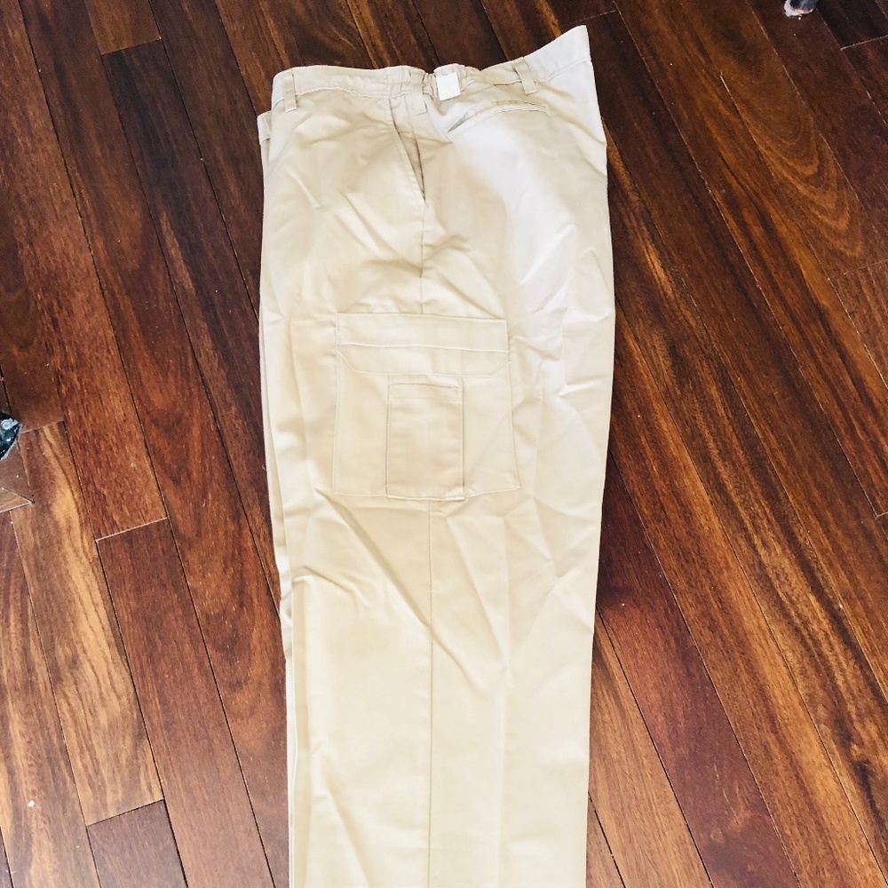 Khaki Tactical Pants 48 Inch Waist Mesh Pockets REX